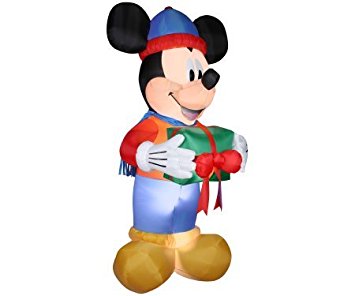 Amazon.com: Gemmy Christmas Inflatable Mickey Mouse w/Present ...