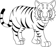 Clipart tiger black and white outline