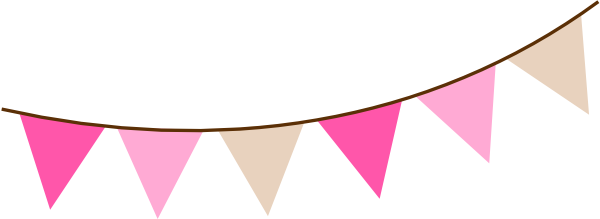 Pink bunting flag clipart