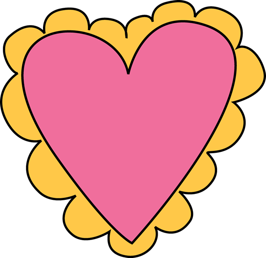 Pink and Yellow Valentine's Day Heart Clip Art - Pink and Yellow ...