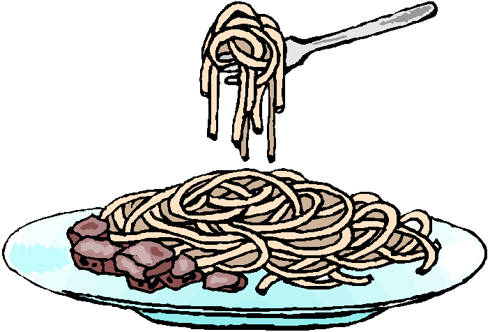 Spaghetti dinner clipart black and white