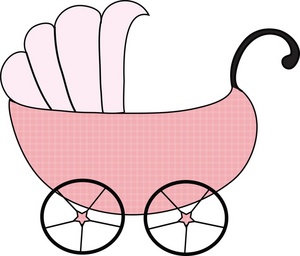Baby Carriage Clipart Image - Pink baby stroller
