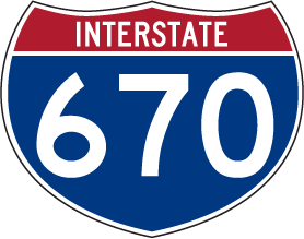 Interstate 670 Sign Sticker, Interstate Sign Stickers, 12381 - Car ...