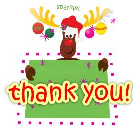 Thank You Card Reindeer Merry Christmas Emoticon Emoticons ...