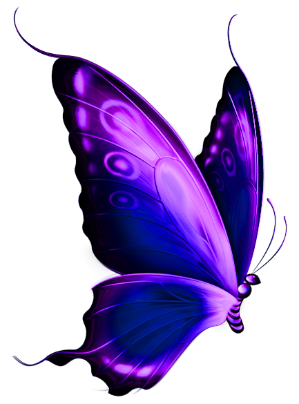 Transparent Blue and Purple Deco Butterfly PNG Clipart