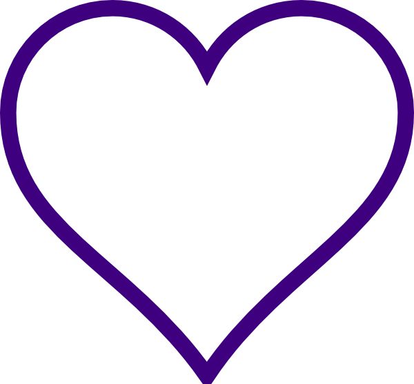 White Heart W/ Purple Outline clip art - vector clip art online ...
