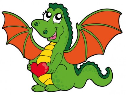 cute cartoon dragon 01 vector, Vector free Download, Free Vector ...