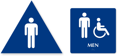 Men Bathroom Signs | Men with Graphic and Braille Restroom Signs