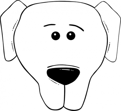 Dog Face Cartoon World Label clip art vector, free vectors