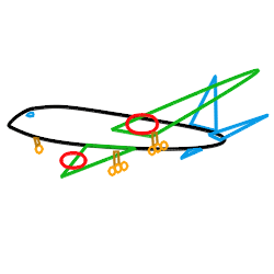 Drawing a cartoon airplane