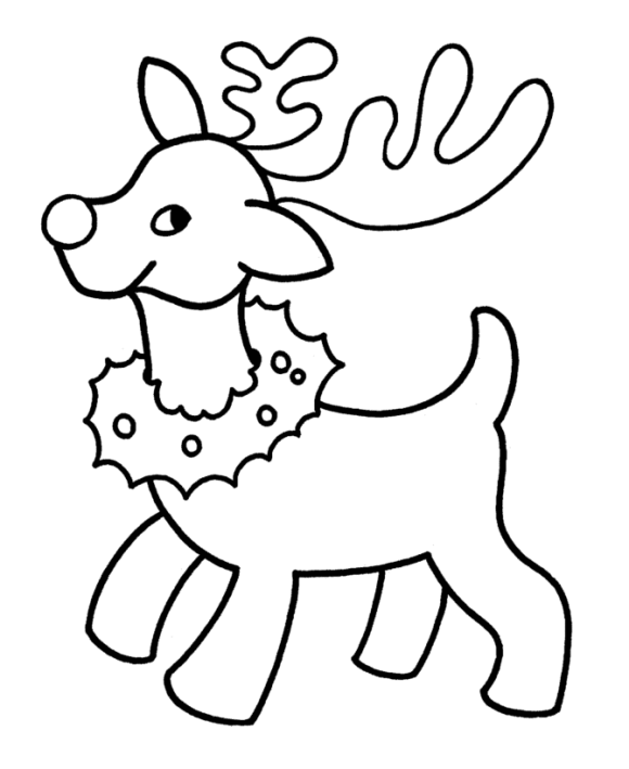 Simple Santa's Coloring Pages Printable Reindeer - Animal Coloring ...