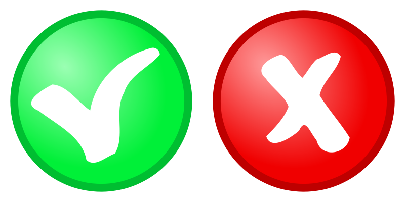 clipart green tick and red cross - photo #50