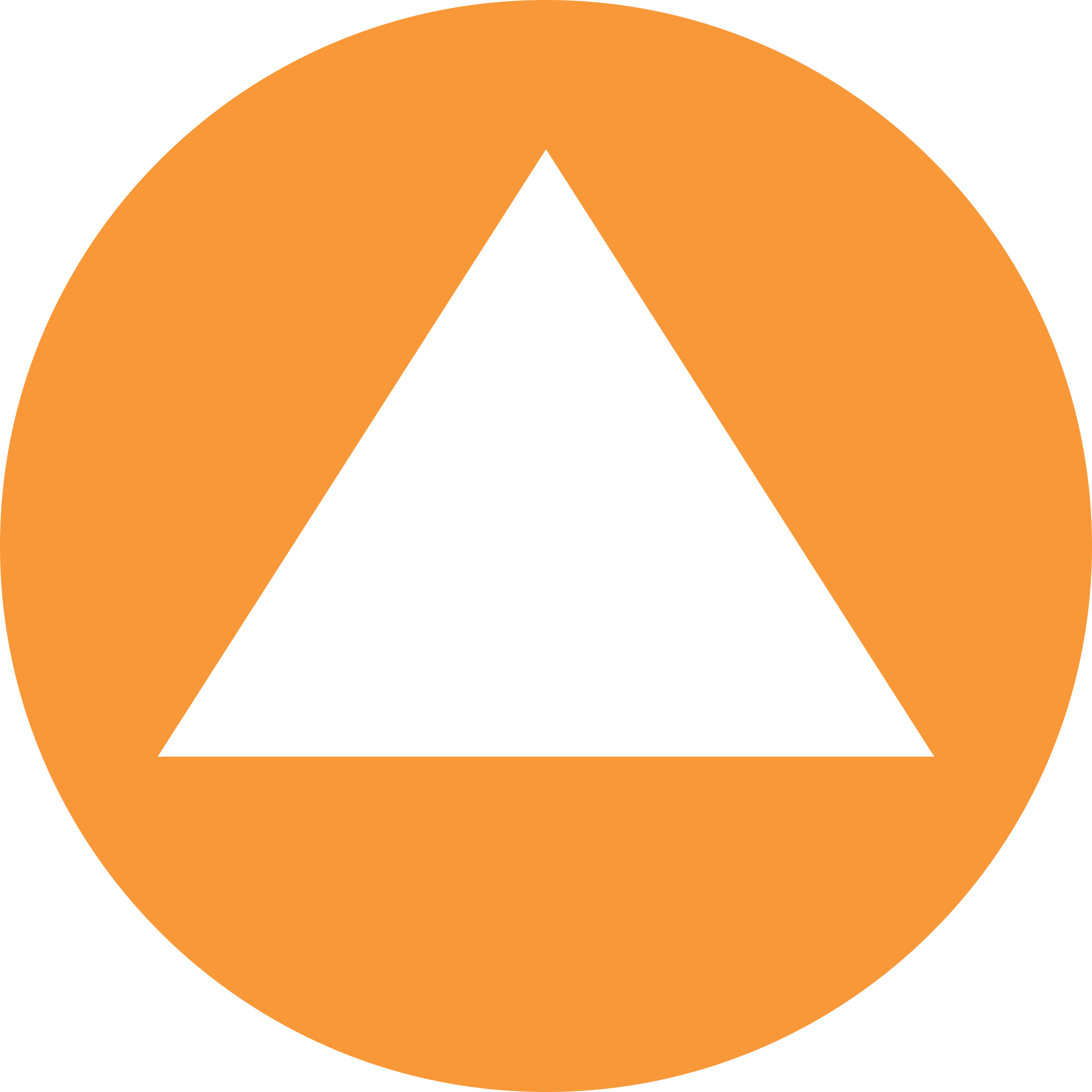 File:White triangle in orange background.svg