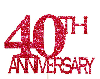 40th anniversary cake topper – Etsy