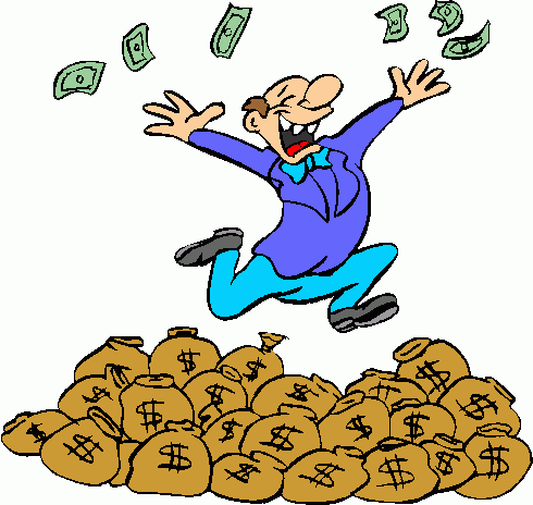 Man wasting money clipart