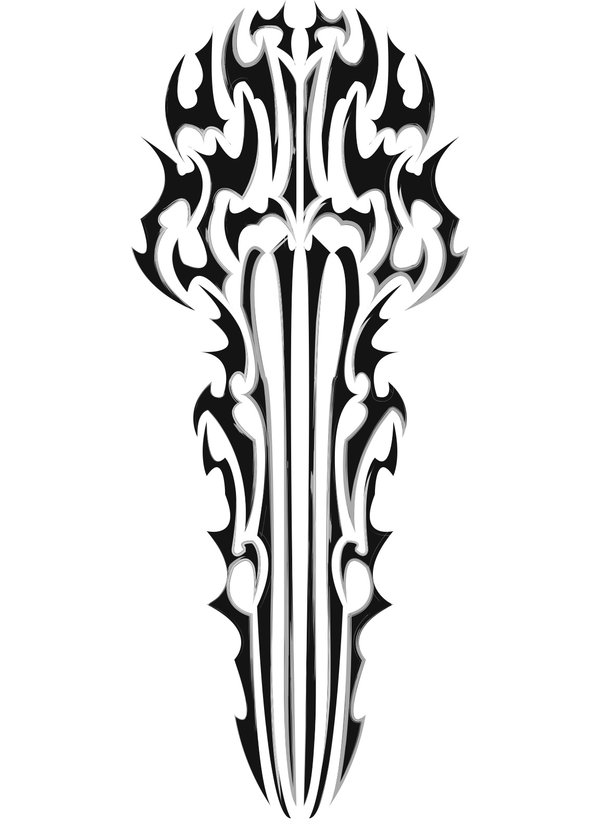 Tribal Sword Tattoo - ClipArt Best