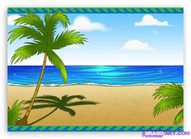 Beach Scene Clip Art Related Keywords & Suggestions - Beach Scene ...