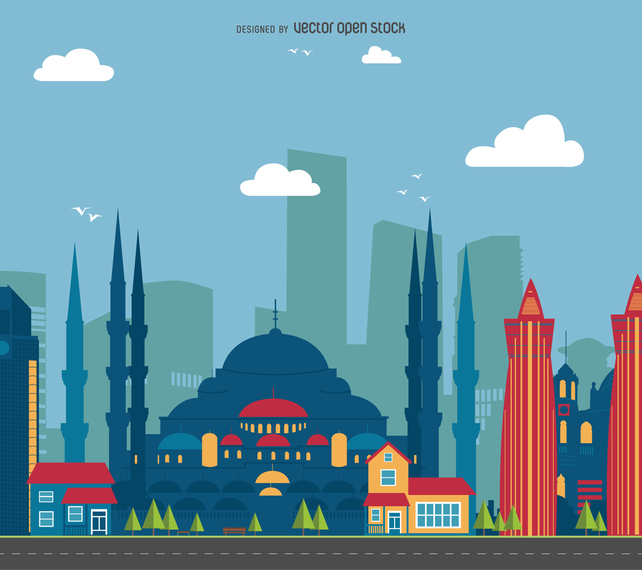 Turkey cityscape illustration - Vector download