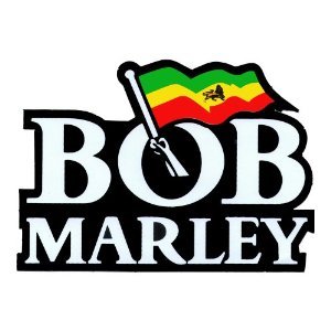 Bob Marley - Red, Gold & Green Flag Vinyl Sticker: Amazon.co.uk ...