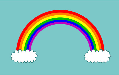 Drawing a cartoon rainbow