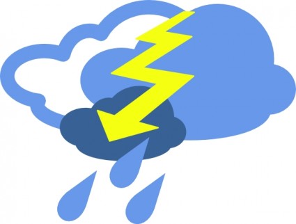 Severe thunder storms weather symbol clip art Free vector for free ...
