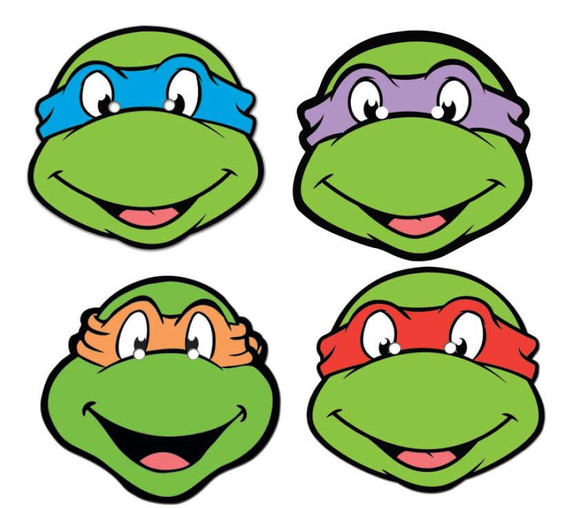 Teenage Mutant Ninja Turtles Face Mask Set of 4