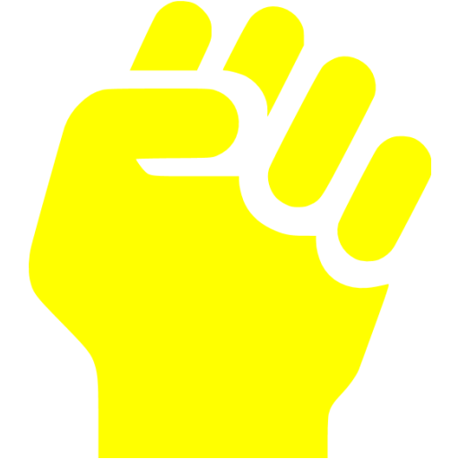 Yellow clenched fist icon - Free yellow hand icons
