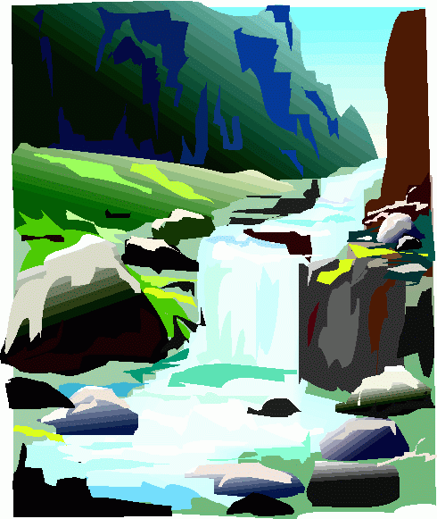 free clip art waterfall - photo #7