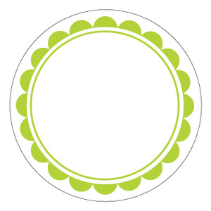 Stuck — Large Green Scalloped Circle Labels