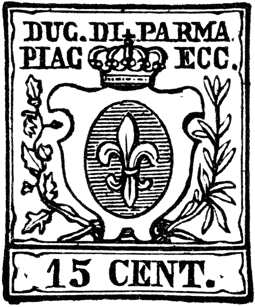 Parma 15 Centesimi Stamp, 1857-1859