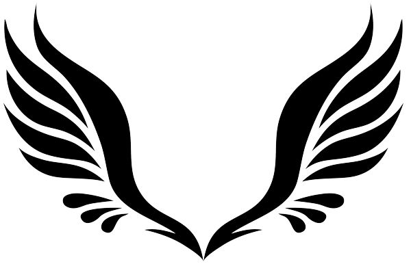 Easy to draw angel tattoos simple angel wings clip art vector ...
