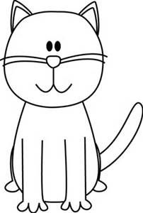 Cat line drawing clip art