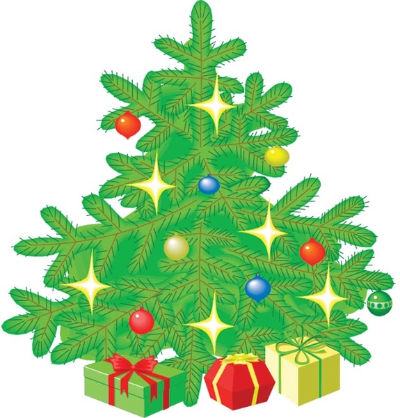 Cute christmas gift tree clip art vector Free vector in ...