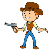 Cowboy pistol clipart