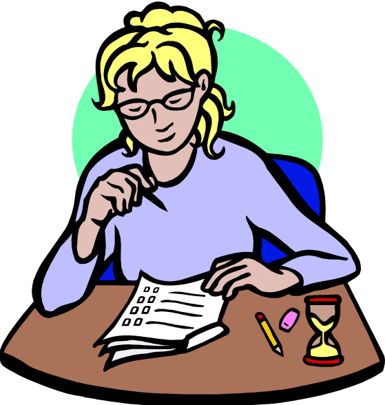 clipart of girl taking test - photo #9