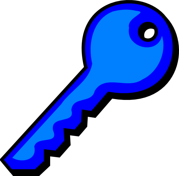 Blue key clipart