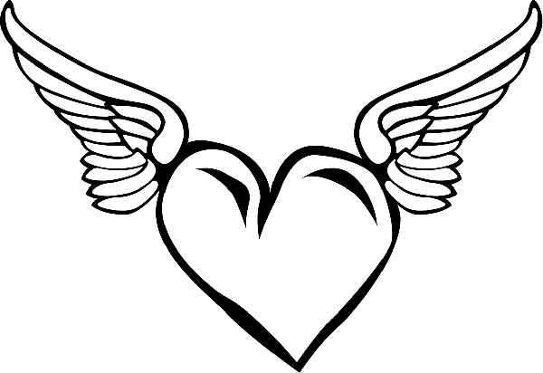 Hearts With Wings Coloring Pages - AZ Coloring Pages