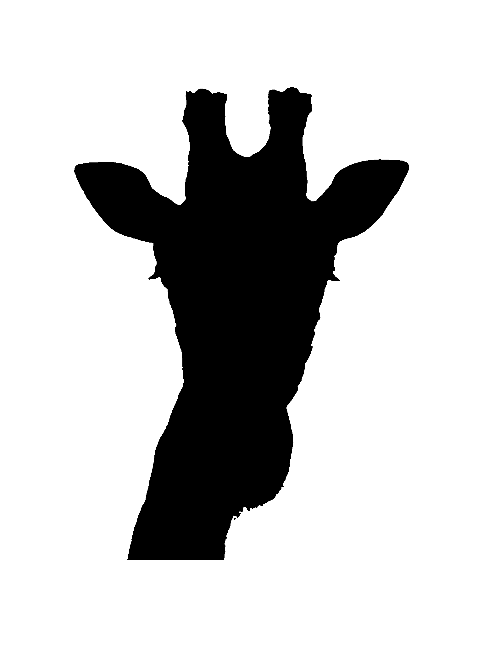 Giraffe Head Silhouette Clip Art - Free Clipart Images