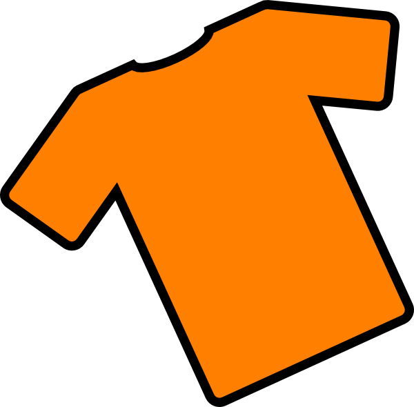 Orange T-shirt Angled Clip Art - vector clip art ...