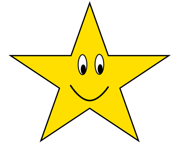 gold star with happy face clipart sketch , lge 12cm | Flickr ...