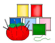 Sewing Clip Art - Pincushions and Thread - Sewing Images