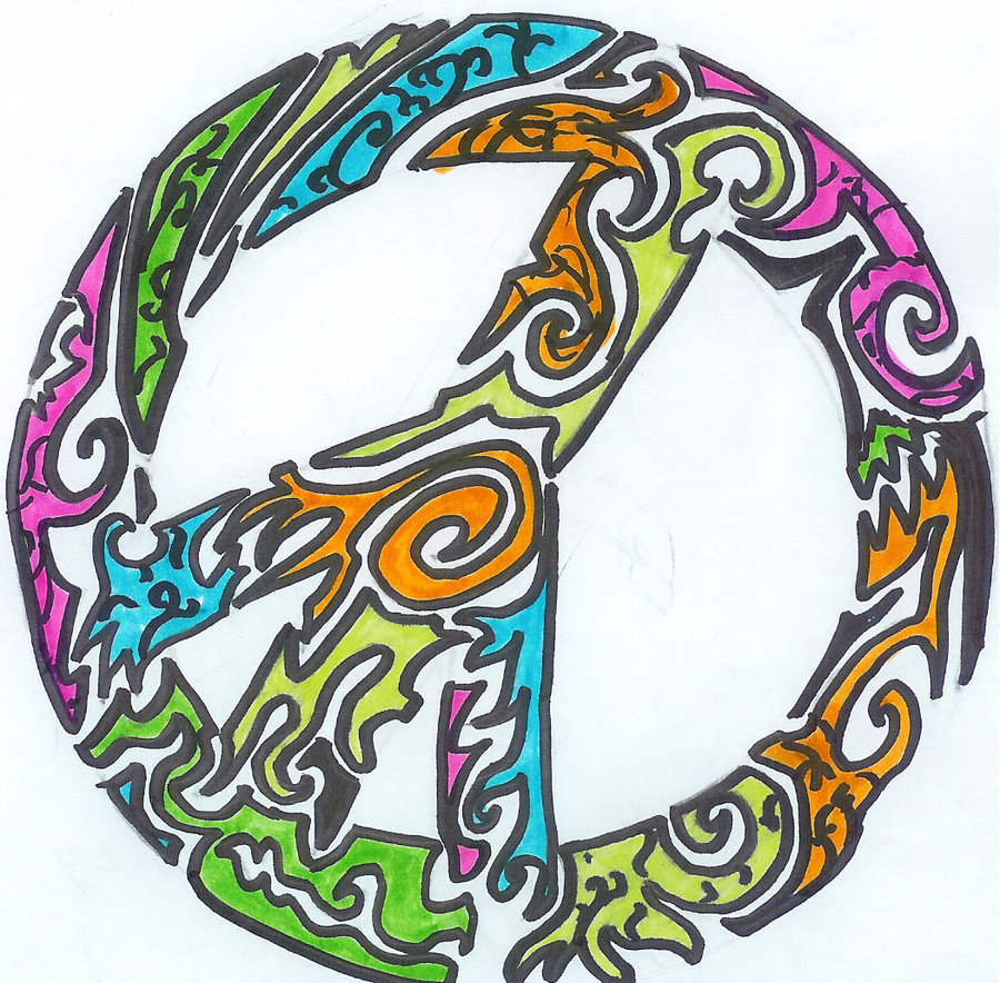 Tribal Peace Sign Tattoo By Pantherflame On Deviantart - Free ...