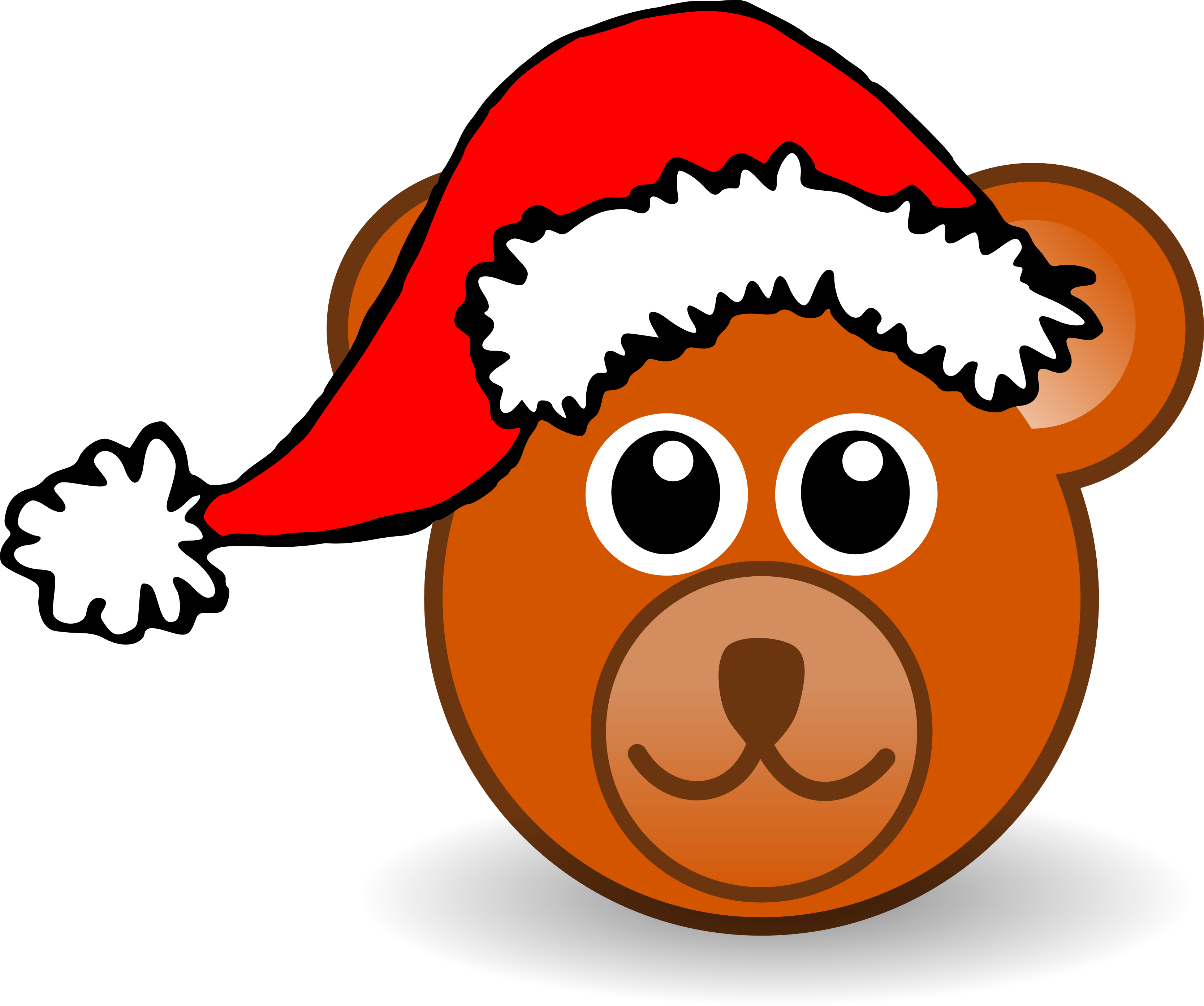 Clip Art: Bear 3 Head Brown with San Hat Teddy ...