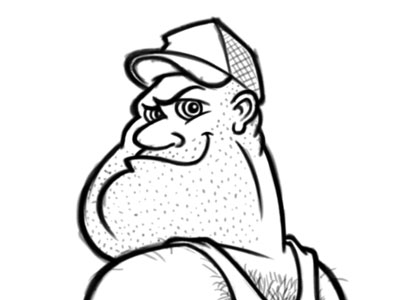 Dribbble - Redneck Trucker Cartoon Character Sketch / Fans