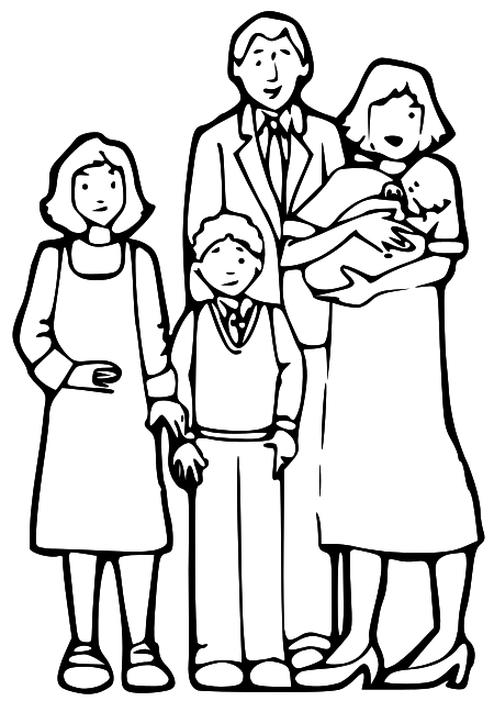 Big Family Clipart Black And White