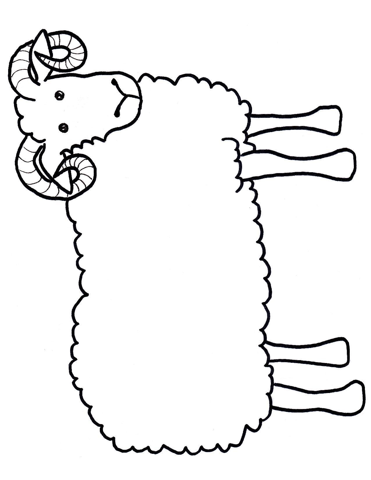 Sheep Outline Coloring Page - AZ Coloring Pages