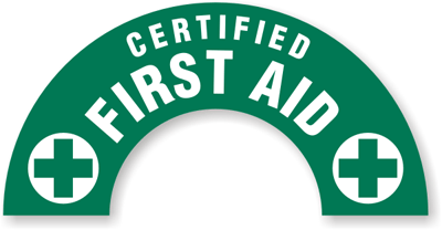 Certified First Aid-Crescent Hard Hat Decals | My Hard Hat ...