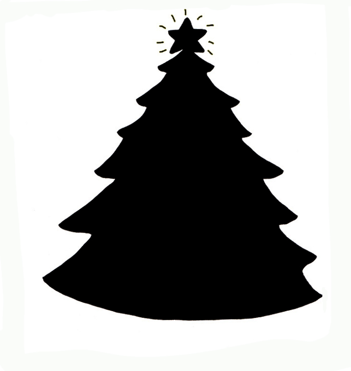 Christmas tree clipart silhouette