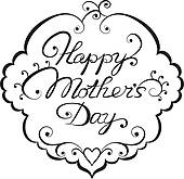 Mothers day clipart black and white