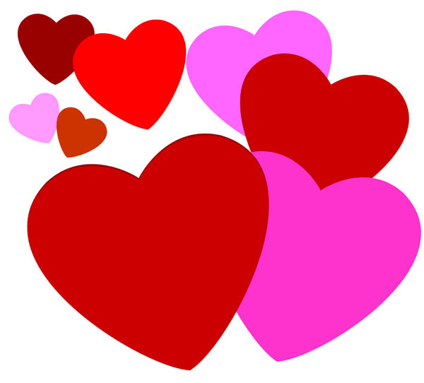 Pink hearts clipart